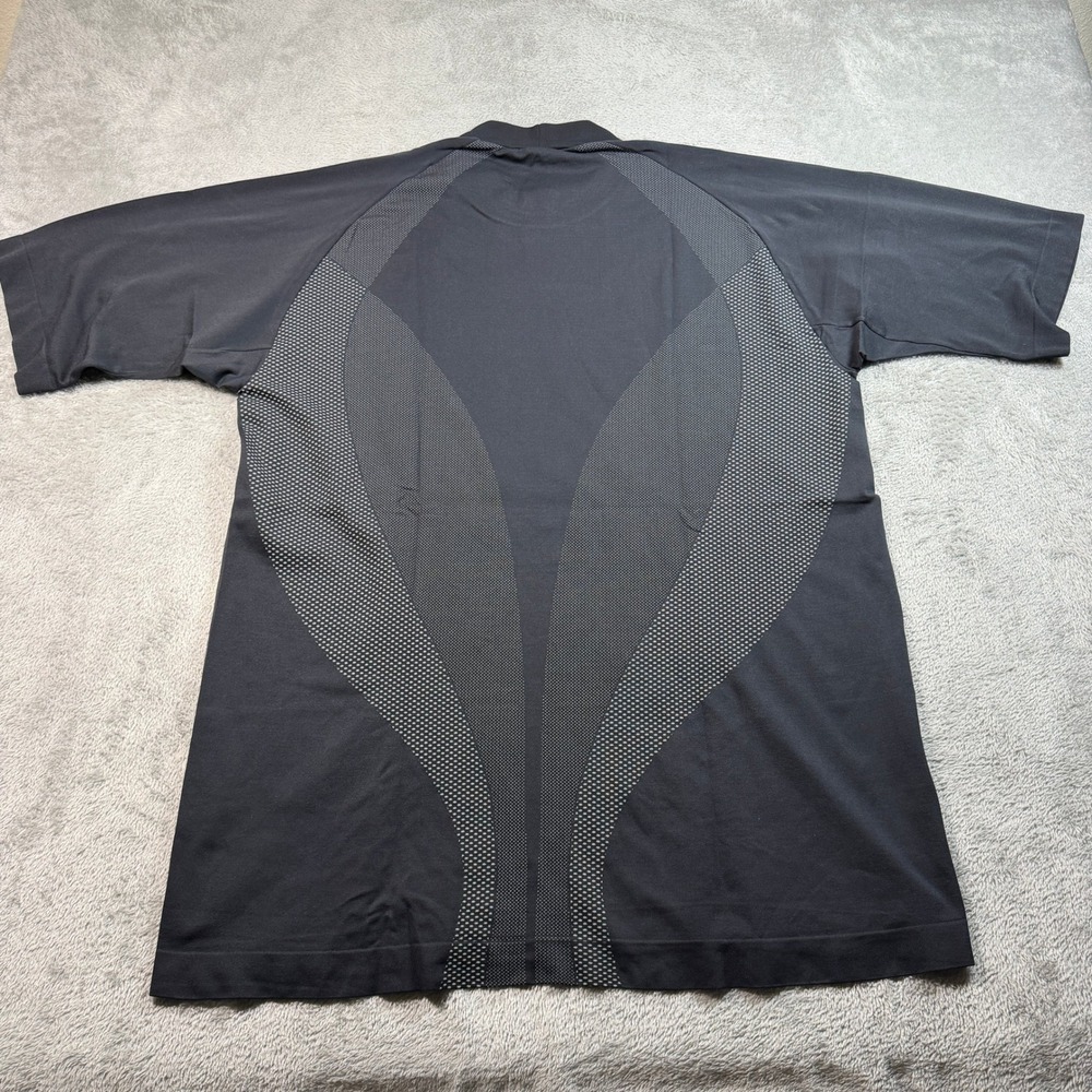 Tiger Woods Mock Neck Golf T-Shirt Mens XXL Black Short Sleeve Double Mercerized